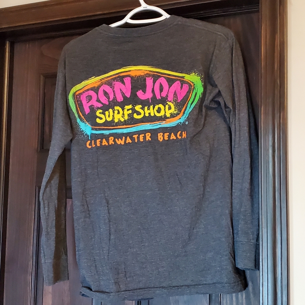 Ron Jon Clearwater Beach Long Sleeve S Gray Shirt